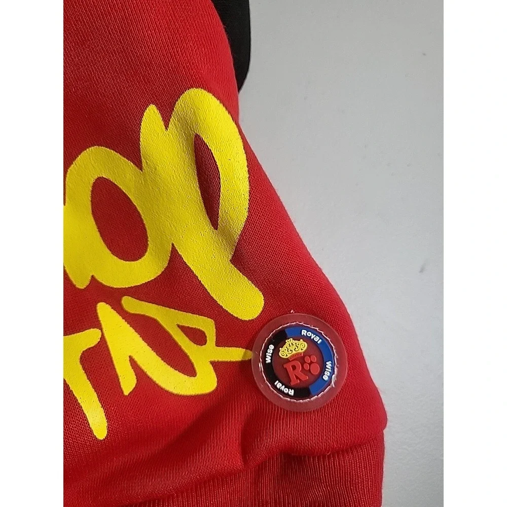 Royal Wise Dog Hoodie Red Black Yellow All Star Hip Hop Size Medium NIB